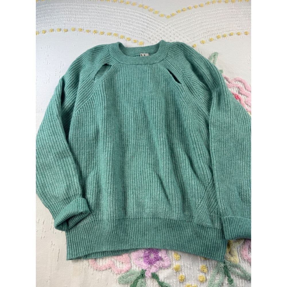 Worthington Women's Teal Green Cutout Shoulder Knit Sweater 2X - Picture 8 of 11